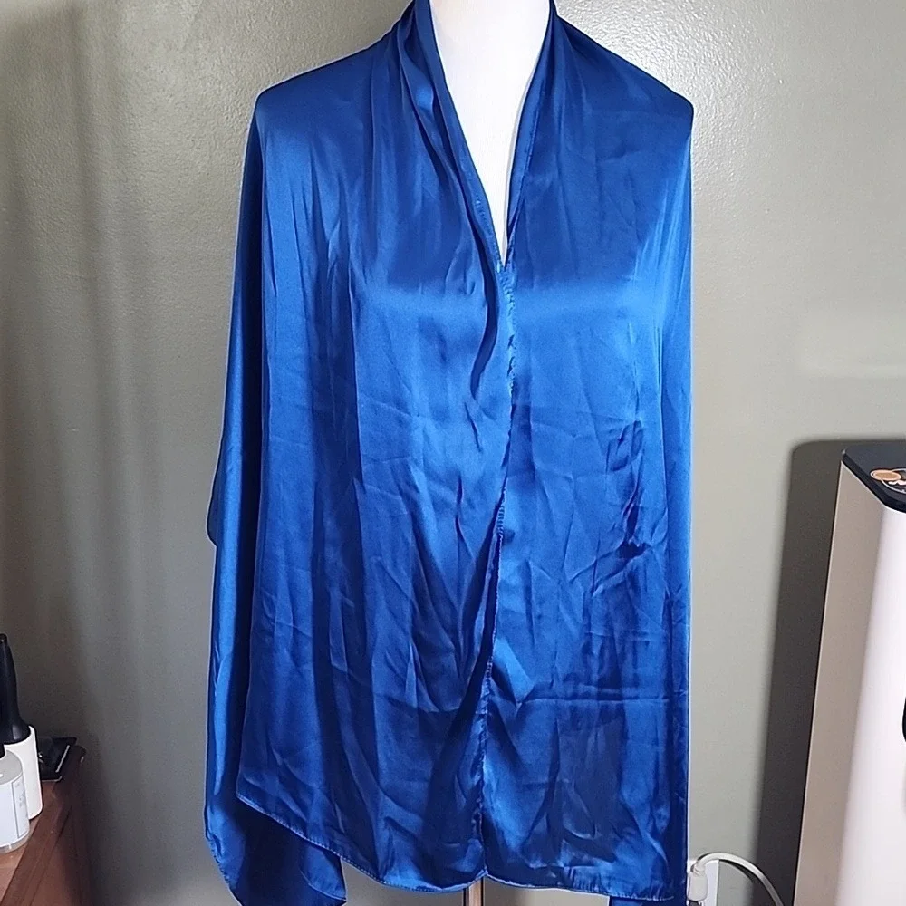 Beautiful Blue Scarf‎ Satin Feel